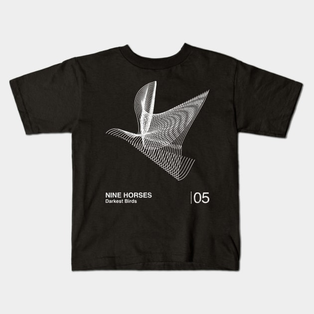 Nine Horses / Minimalist Graphic Artwork Design Kids T-Shirt by saudade